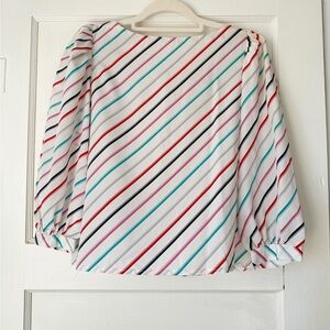 Vintage 80s Blouse with Multicolor Stripes